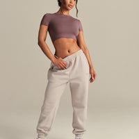 Smooth Contour Cropped Short Sleeve T-Shirt | Deep Mocha