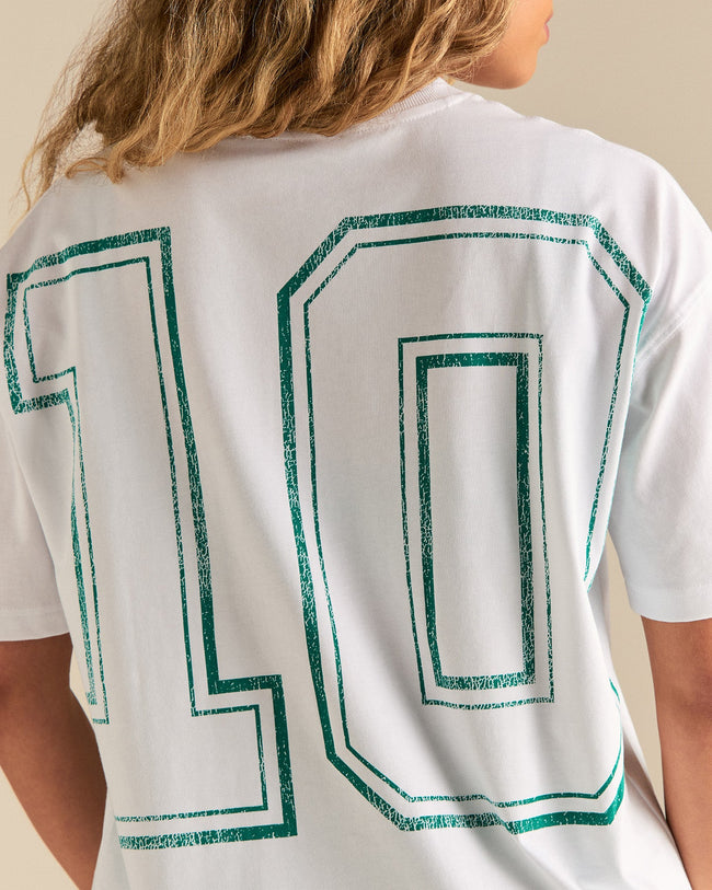 Comfort Oversized "10" Graphic T-Shirt | White