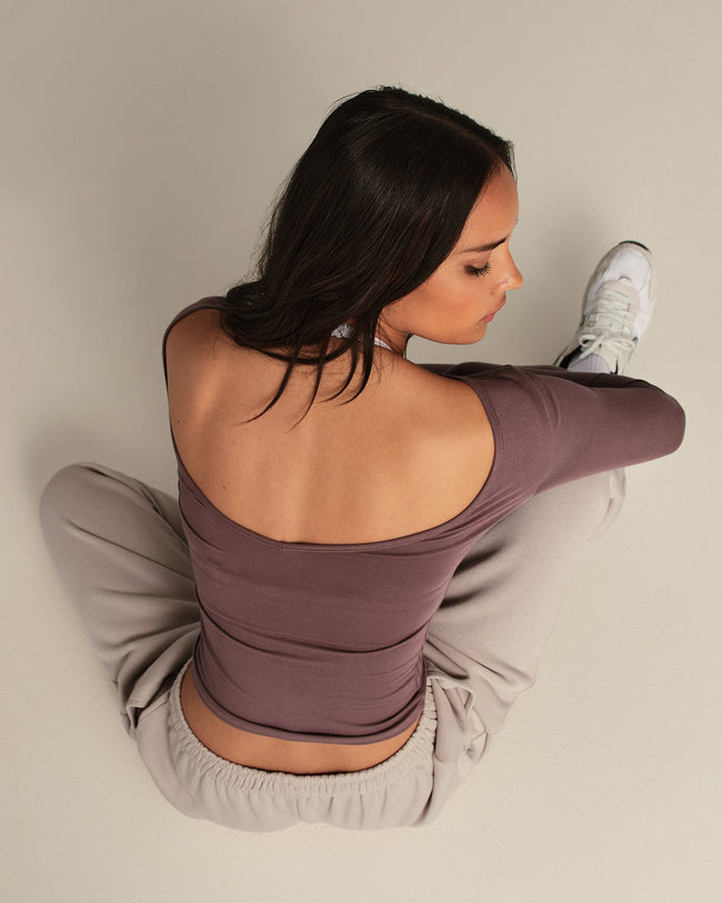 Smooth Contour Long Sleeve Reversible T-Shirt | Deep Mocha