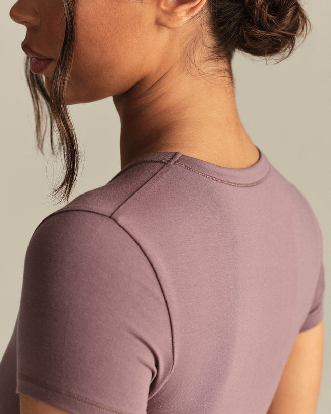 Smooth Contour Cropped Short Sleeve T-Shirt | Deep Mocha
