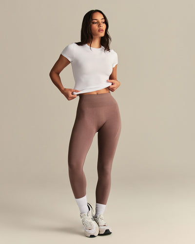 Smooth Contour Midi Short Sleeve T-Shirt | White