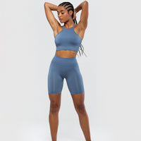 Define Seamless High Neck Bra | Smoke Blue