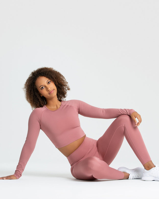 Essential Long Sleeve Crop Top | Dusty Pink