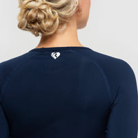 Essential Long Sleeve Crop Top | Sapphire Blue