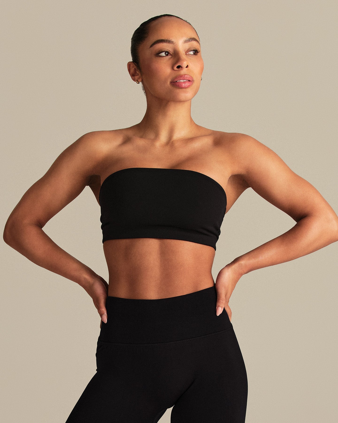 Essential Twist Back Bandeau Bra | Black