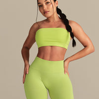 Essential Twist Back Bandeau Bra | Lime Punch