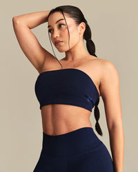 Essential Twist Back Bandeau Bra | Sapphire Blue