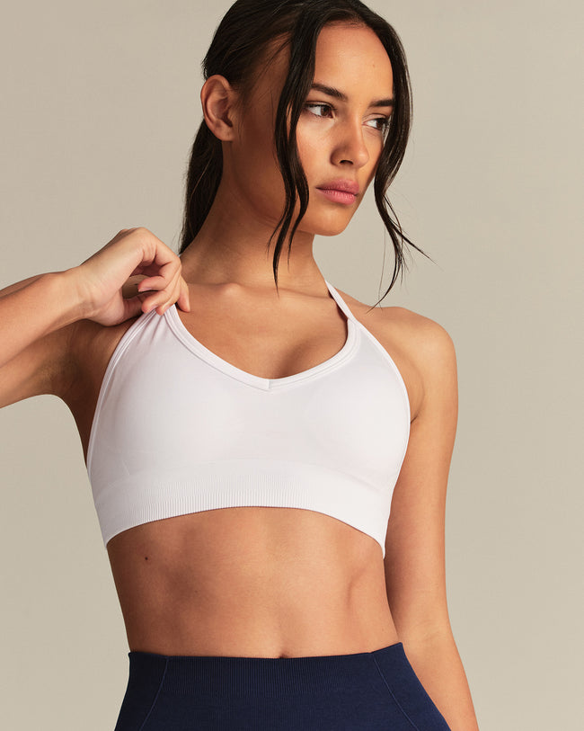 Define 2.0 Seamless Halter Neck Bra | White