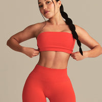 Essential Twist Back Bandeau Bra | Lava Red