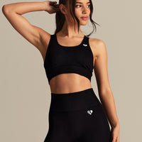 Power Seamless Sports Bra | Black