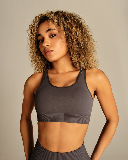 Power Adjustable Sports Bra | Slate Grey