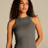 Comfort Ribbed Midi Tank | Slate Grey (1/6)