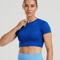 Motion Seamless Short Sleeve Crop Top | Electric Blue
