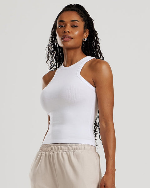 White Ribbed Tank Top | Women's Best UK