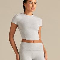 Cotton Contour Short Sleeve T-Shirt | Grey Marl