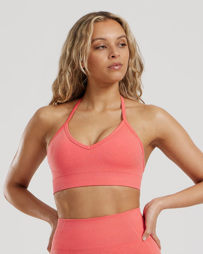 Define 2.0 Seamless Halter Neck Bra | Sunlit Coral