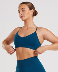 Define Seamless Halter Neck Bra | Teal