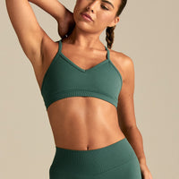 Emphasize V-Neck Bra | Evergreen