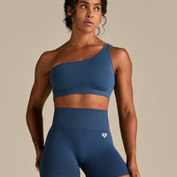 Power Seamless One Shoulder Bra | Blueberry