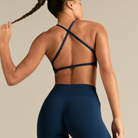 Define 2.0 Seamless Cross Back Bra | True Navy