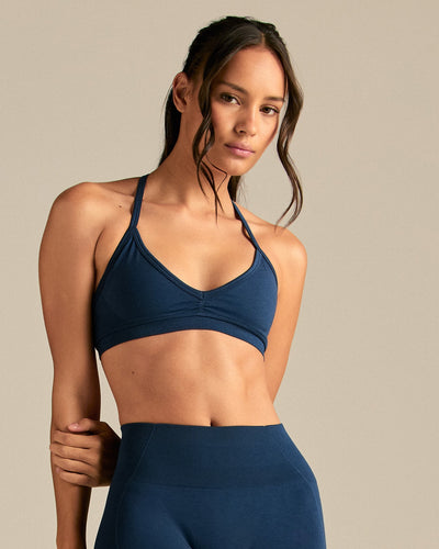 Define 2.0 Scrunch V-Neck Bra | True Navy