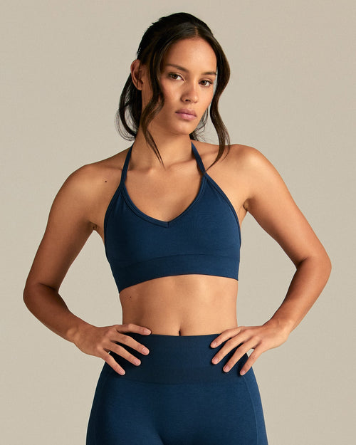 Define 2.0 Halter Neck Bra | True Navy