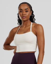 Essential Built-In Bra Crop Tank Top | Off White