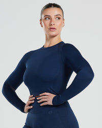 Motion Seamless Long Sleeve Midi Top | Sapphire Blue