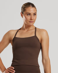 Essential Built-In Bra Midi Tank | Cocoa