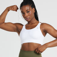 Power Seamless Sports Bra | White