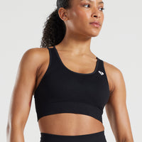 Power Seamless Sports Bra | Black