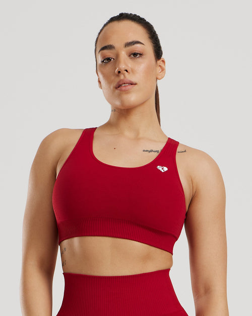 Power Seamless Adjustable Sports Bra | Chilli Red