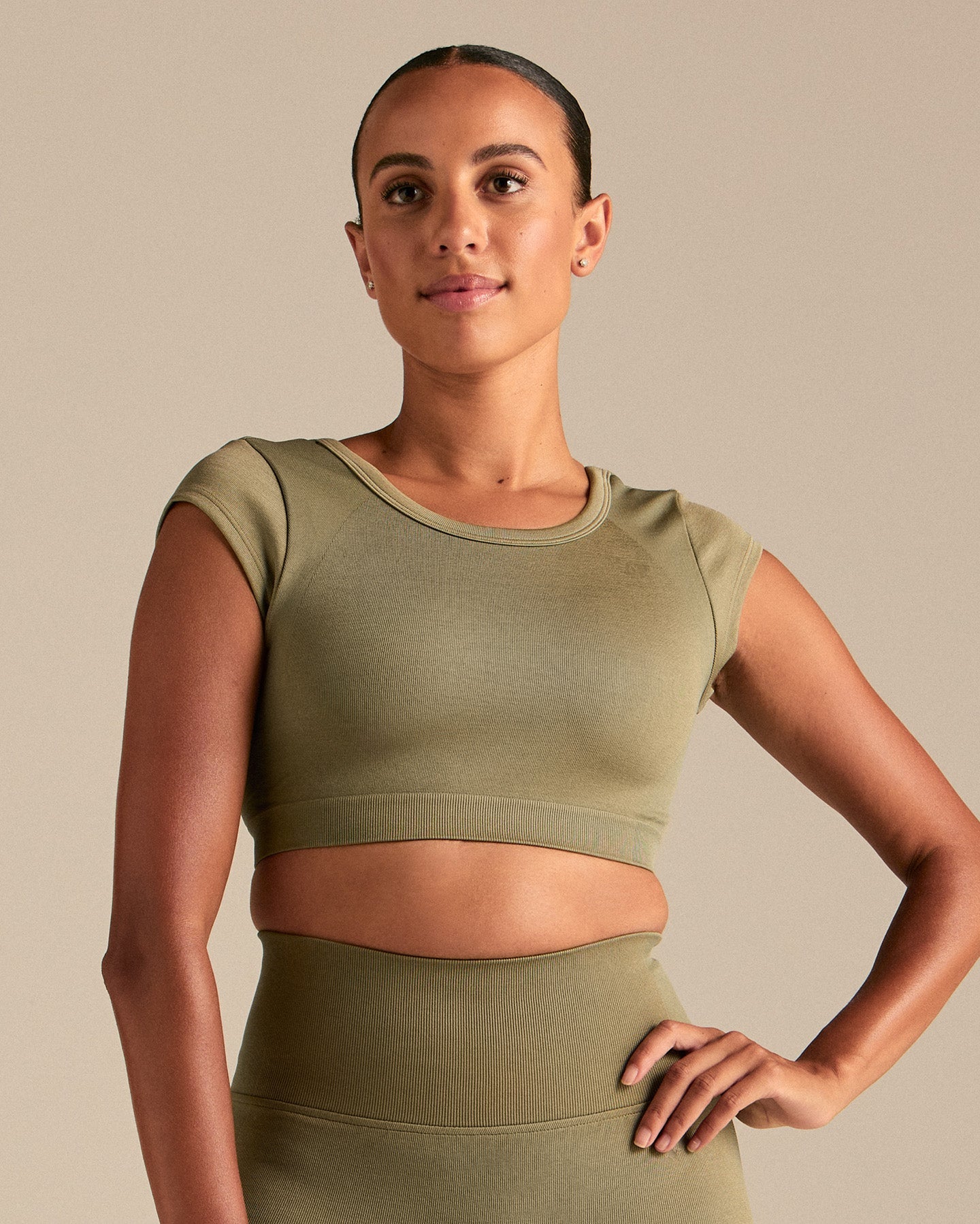 Motion Seamless Open Back Short Sleeve Crop Top | Willow