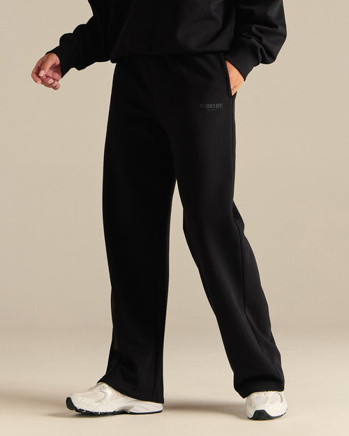 Comfort Cozy Straight Leg Joggers | Black