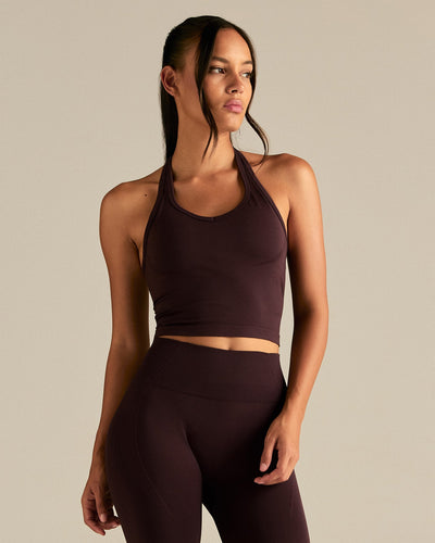 Define 2.0 Seamless Halter Tank | Cafe Noir