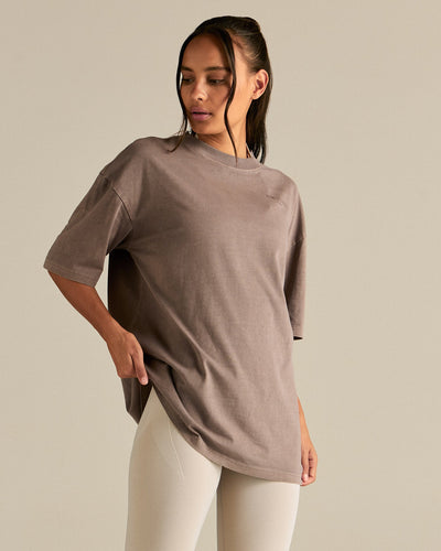 Comfort Oversized Short Sleeve T-Shirt | Vintage Mocha