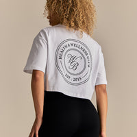 Comfort WB Logo Oversized Cropped T-Shirt | White