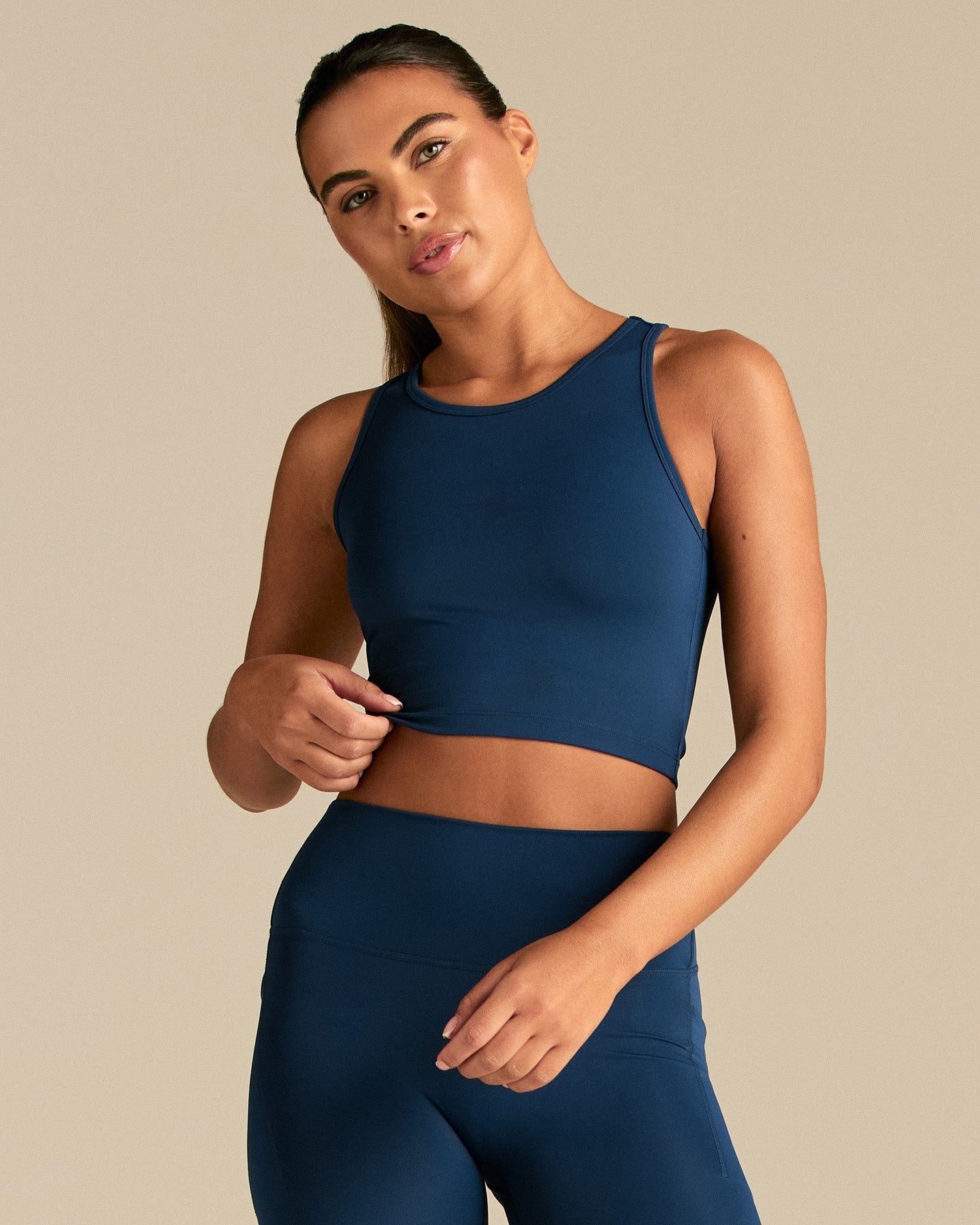 Essential Crop Tank Top | True Navy