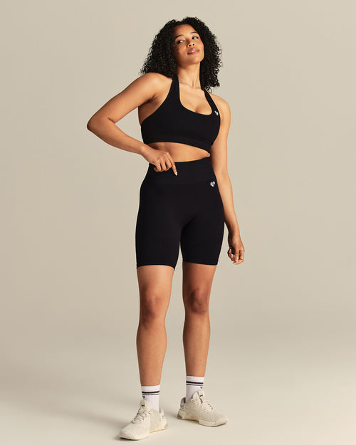 Power High Waist Cycling Shorts | Black