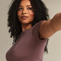 Smooth Contour Midi Short Sleeve T-Shirt | Deep Mocha