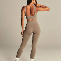 Power Seamless Open Back Mini Bra | Taupe Grey