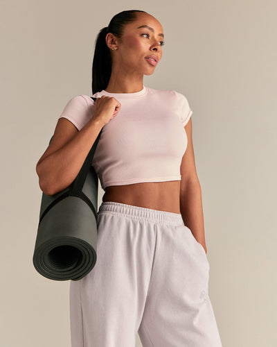 Comfort Graphic Ribbed Baby T-Shirt | Ballet Pink