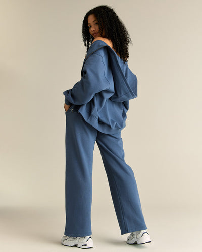 Comfort Lightweight Oversized Zip Up Hoodie | Blueberry