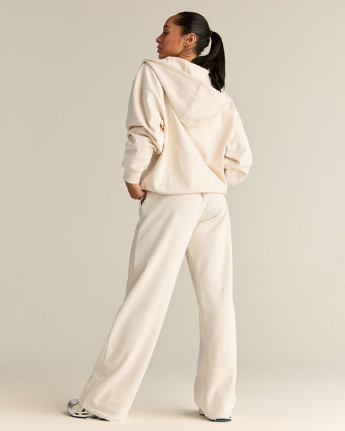 Comfort Lightweight Oversized Zip Up Hoodie | Off White