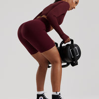 Power Seamless Cycling Shorts | Dark Cherry