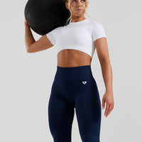 Power Seamless Short Sleeve Crop Top | White