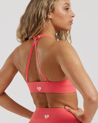 Define 2.0 Seamless Halter Neck Bra | Sunlit Coral