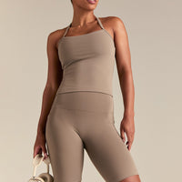 Essential Cycling Shorts with Pockets | Taupe Grey