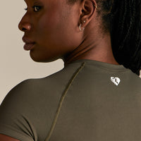 Power Seamless Short Sleeve Top | Dark Olive