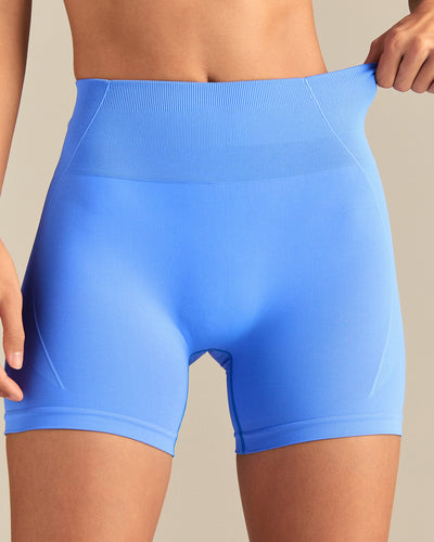 Define 2.0 Seamless Scrunch 4" Shorts | Chambray Blue